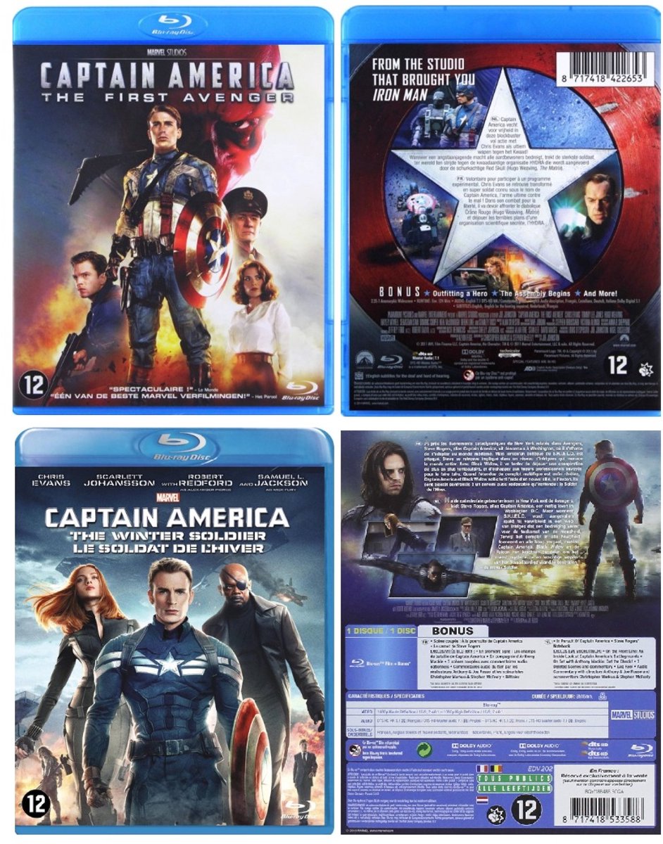 Captain America the First Avenger + Captain America the Winter Soldier ( 2 Blu-ray set )