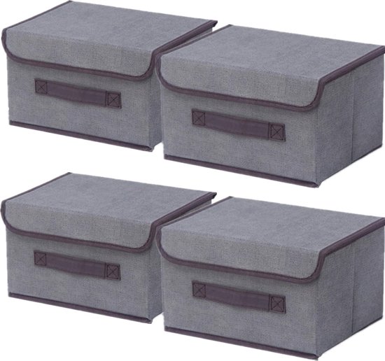 HMCEY Opbergdoos met slot, 30 x 20 x 14 cm, stoffen opbergmand met deksel, opbergdozen, opvouwbaar, decoratieve opbergdozen voor speelgoed, kleding