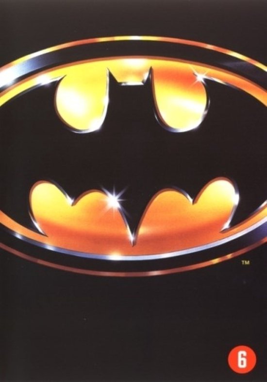Gouden Batman logo op zwarte achtergrond.