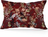 De Groen Home BLOEM Sierkussen Velvet - 30x50 cm - Bordeaux - Inclusief binnenkussen
