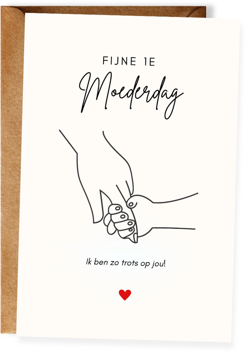 Eerste Moederdag Wenskaart – Felicitatiekaart nieuwe mama / eerste keer moeder (10x15 cm incl. envelop)