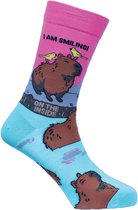 SEXY SOCKS Happy Cappy Sokken met grappig design natuurlijke bamboe gebreide sokken Verjaardag cadeautje Kerstcadeau Christmas Gift Funny Socks voor hem en haar sokken Volwassenen Leuk en Vrolijke sokken Dames & Heren unisex One Size Fits All