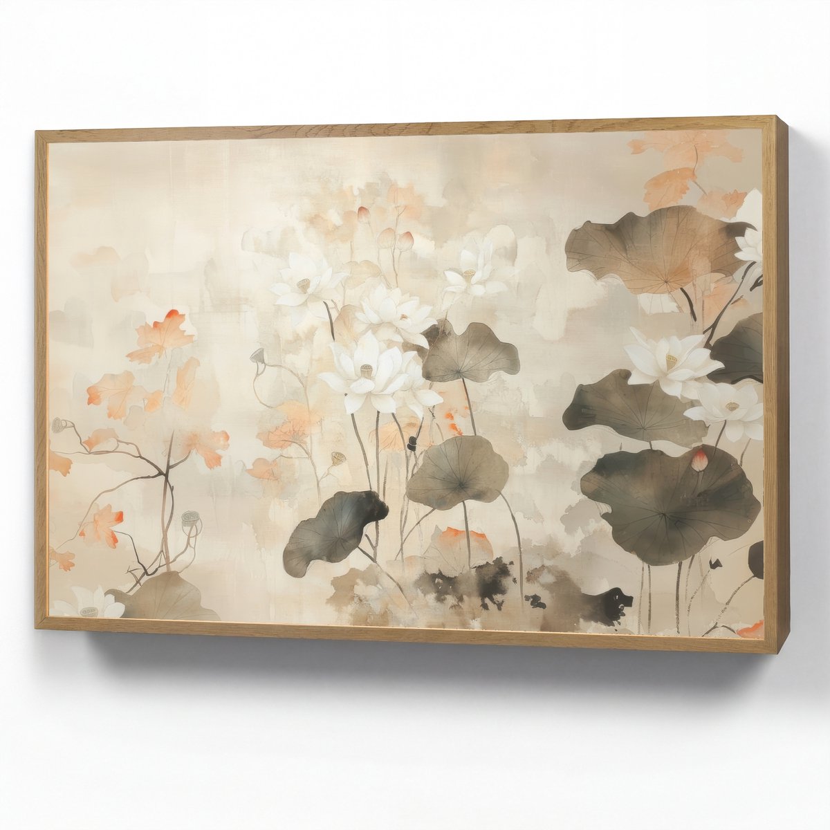 Wandlamp 90x60 cm - Oplaadbaar - Bloemen - Japandi - Wabi sabi - Wandlampen binnen woonkam
