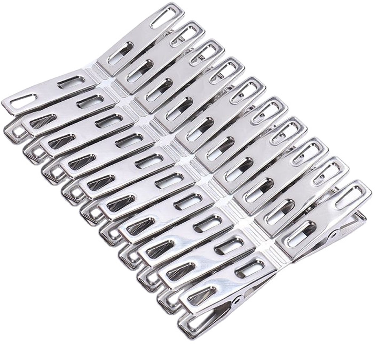 20 roestvrijstalen wasknijpers, metalen wasknijpers, stevige handdoek- en sokkenknijpers met veermechanisme, fotohaken met luchtdichte sluiting