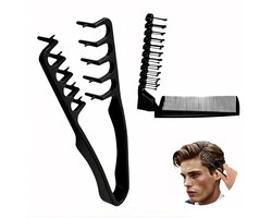 2-in-1 Styling Kamset – Volumizer Wortelkam + Opvouwbare Fijntandige Kam, Voor Alle Haartypes, Handig Voor Dagelijks Gebruik & Reis – Men's Textured Combs 2-Pack