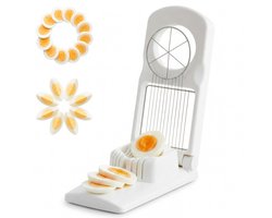 AMJO Premium Eiersnijder 2-in-1 - Multifunctioneel - Vaatwasser Bestendig - Roestvrij Staal - Wit