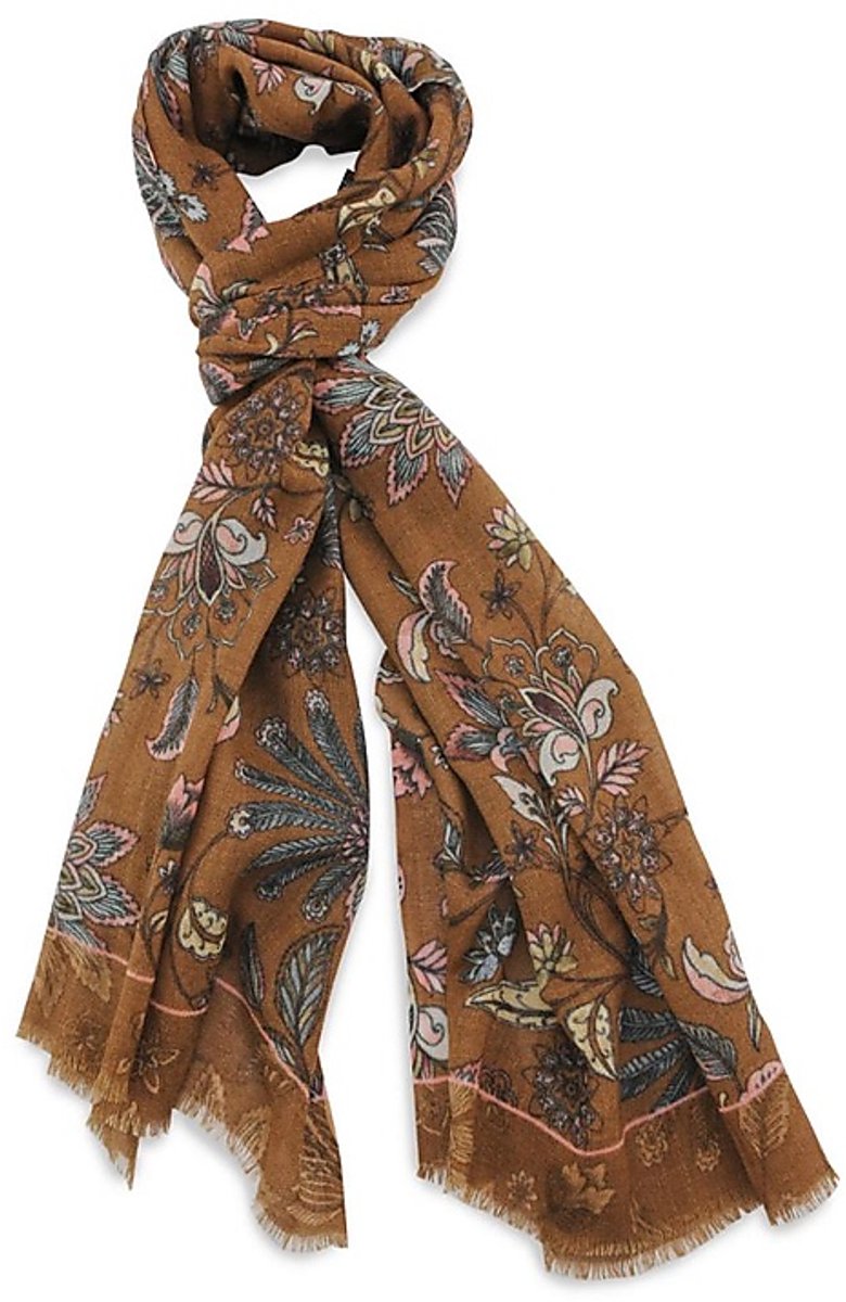 Sir Redman - Sjaals - herensjaal Florian brown - mocca / bruin / roze / lichtblauw / ecru
