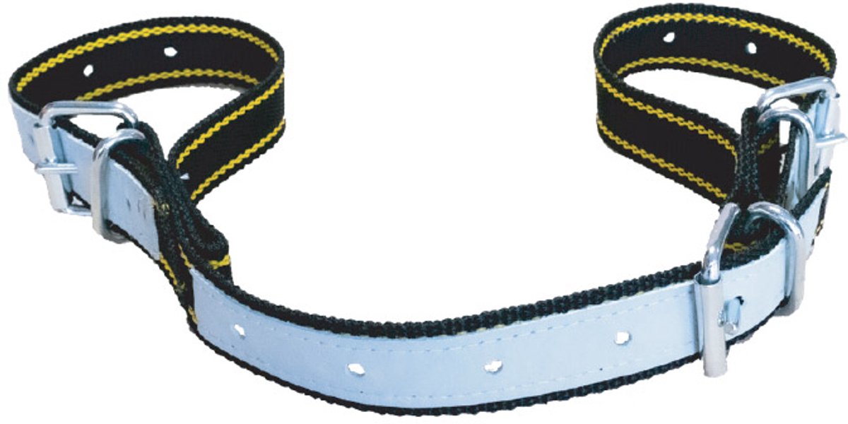 Anti-spagaatband verstelbaar - Zwart/Geel - 40 mm - met leer versterkt