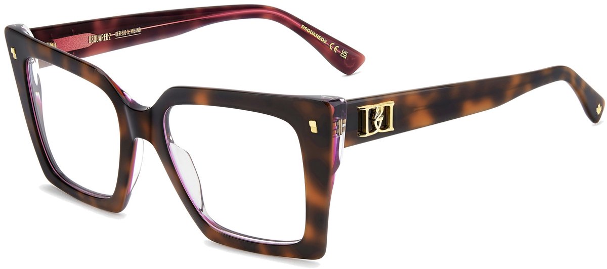 Dsquared2 D2 0211 Havana fuchsia 52/19/145 WOMAN Brilmonturen