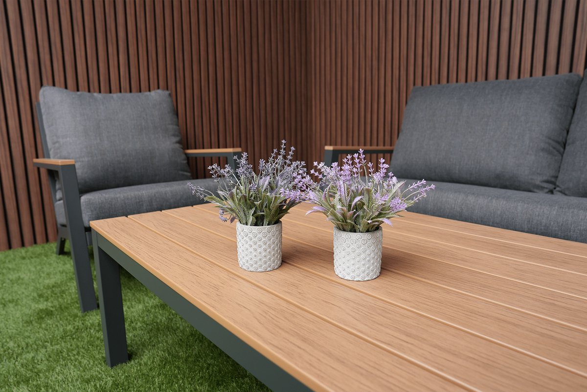 Lesli Living Salon lounge Donnan - aluminium - gris