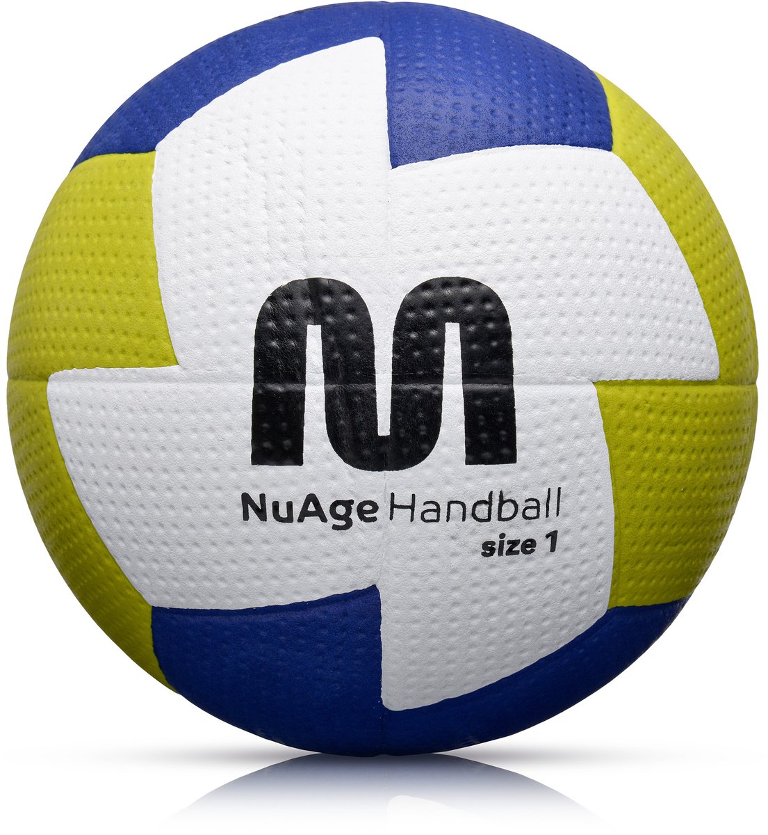 Meteor - Handbal Nuage - Maat 1 - Junior - Wit/Geel/Donkerblauw - 24-panelen - Latex binnenbal - Stevige grip