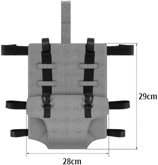 Veiligheidsgordel voor kinderstoel - Verstelbare autogordel - Babybenodigdheden - Draagbare veiligheidsgordel - Universeel voor kinderen - Geschikt voor kinderen van 0-3 jaar - Grijs - 28*29 cm van Merkloos — afbeelding 2