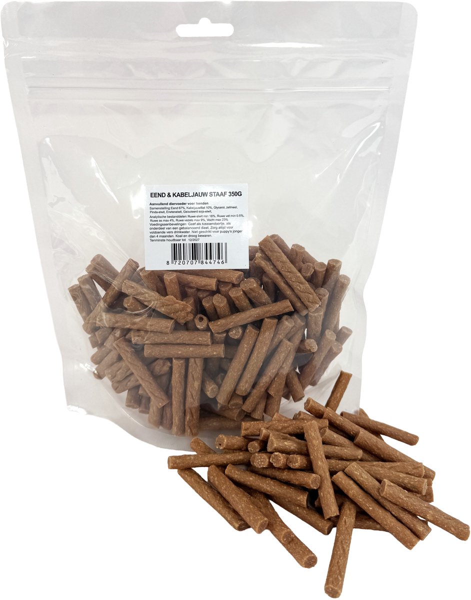 Hondenvoer I AM Mini Sticks Eend Kabeljauw - Tussendoortje 350g - Hondensnack Zacht