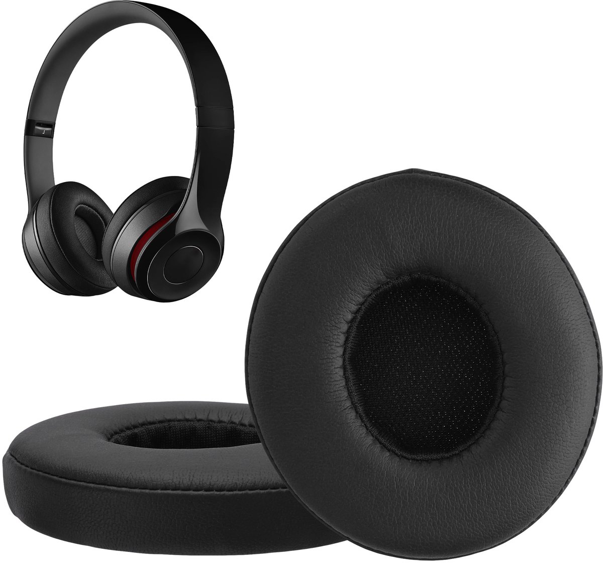 kwmobile 2x oorkussens geschikt voor Beats Solo 2 Wireless / Solo 3 Wireless - Earpads voor koptelefoon in zwart
