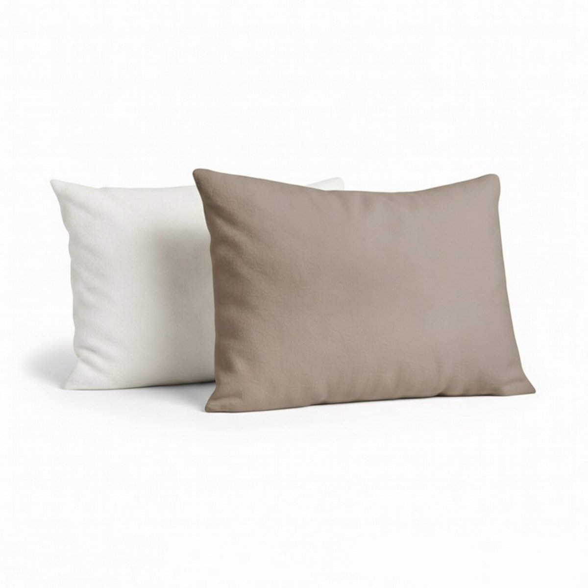 Y-NOT Signature Jersey Kussenslopen Set - Fleece Taupe/Creme - 60x70 cm - 2-pack - Zachte Kussenhoezen voor Comfortabele Nachtrust