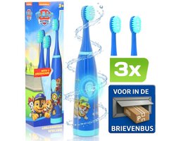 PAW Patrol Elektrische Tandenborstel met 3 Opzetborstels - 10.000 Rotaties per Minuut - 20 x 2 x 2,5 cm - Draadloos - Tandverzorging voor Peuter en Kind - Vanaf 3 Jaar - Blauw