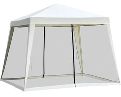 Tuinpaviljoen 3x3 m met Muggennetten - Partytent Metaal & Polyester