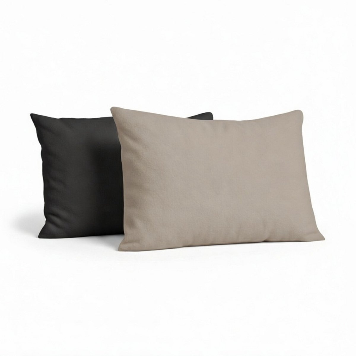 Y-NOT Signature Jersey Kussenslopen Set - Fleece Taupe/Antra - 60x70 cm - 2-pack - Zachte Kussenhoezen voor Comfortabele Nachtrust