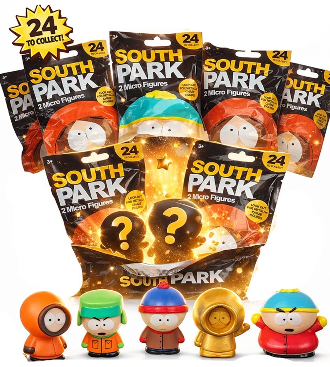 South Park mini verzamelfiguur - 1 exemplaar - Blind Bag - Spaar ze allemaal - Film - Serie - Merchandise - 3 cm groot