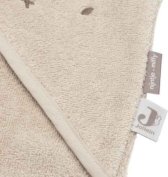 Jollein Badcape Baby - Jersey / Badstof - 75x75 cm - Miffy Warm - Sand