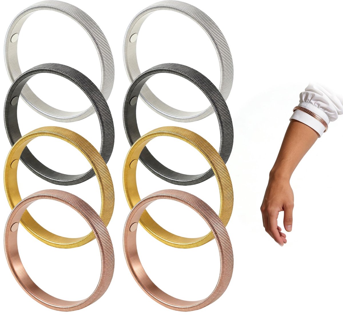 Antislip Mouwkousenbanden - Verstelbaar en Comfortabel - 6,5 cm Diameter