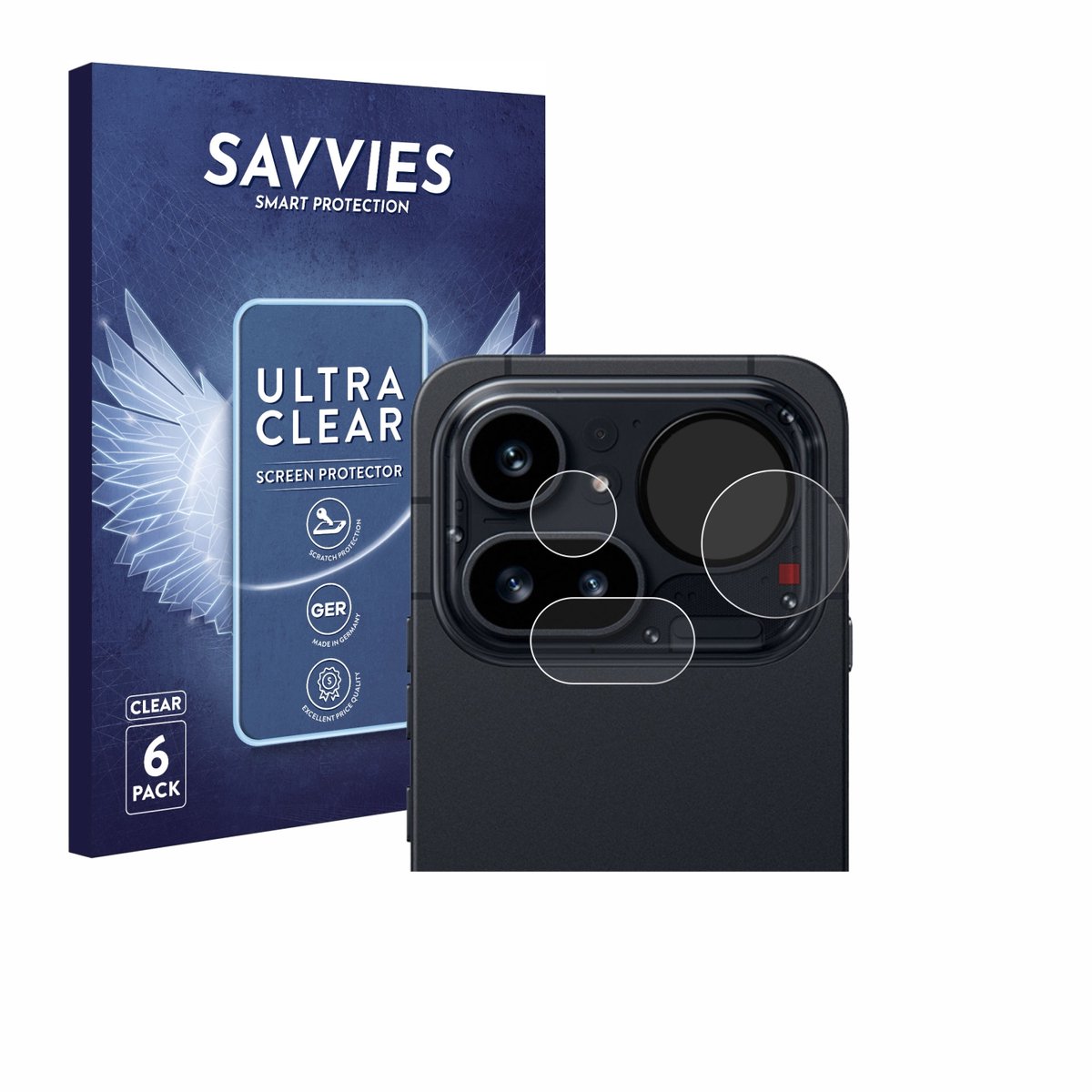Savvies - Screenprotector voor Nothing Phone (4a) Pro (ALLEEN Camera Lens) - Folie Beschermfolie transparant 6 Stuks