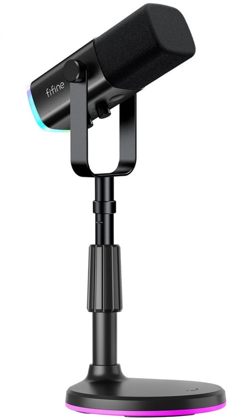 FIFINE - AM8 & BS9 - Microphone Studio USB / XLR - Hauteur Ajustable - Compatible PC/PS4/PS5 - RGB - Podcast - Gaming - Streaming - Zwart