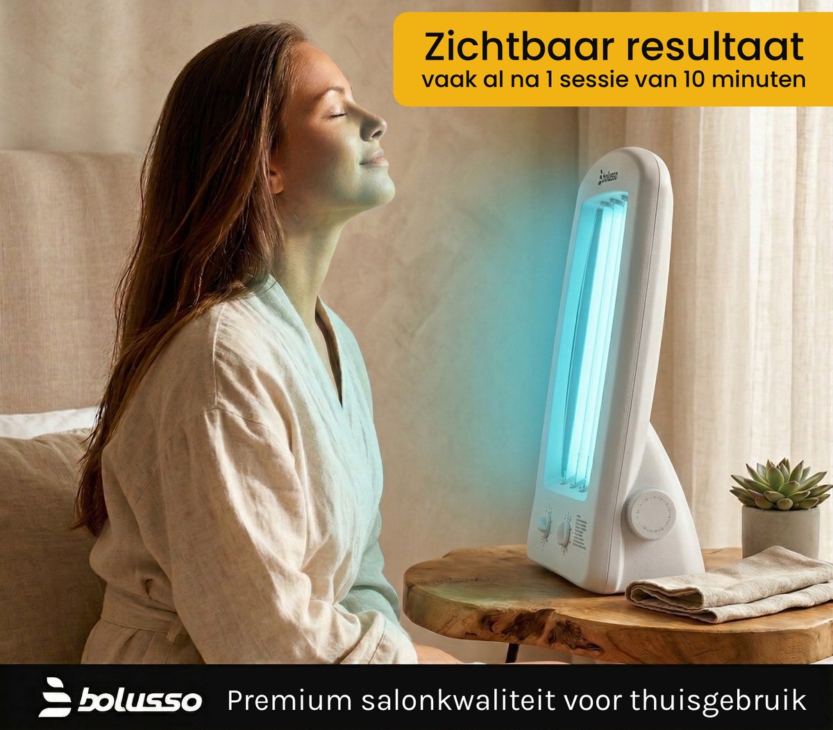 Bolusso Gezichtsbruiner - Gelaatsbruiner incl. 2x Zonnebank Bril - Voor Gezicht en Decolleté - Solarium - Mini Zonnebank - Zelfbruiner Gezicht - Zonnehemel - 2 Kiepstanden – foto 6