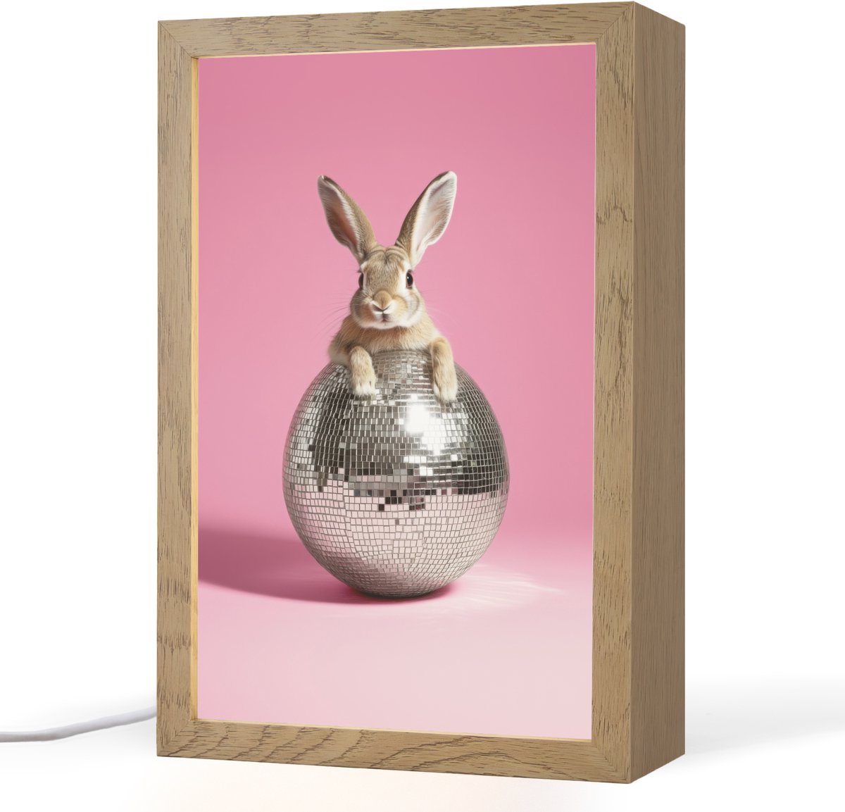 Tafellamp 20x30 cm - LED lamp - Haas - Strik -Discobal - Decoratieve tafellampen - Dimbaar - Tafellampje slaapkamer - Woonkamer binnen