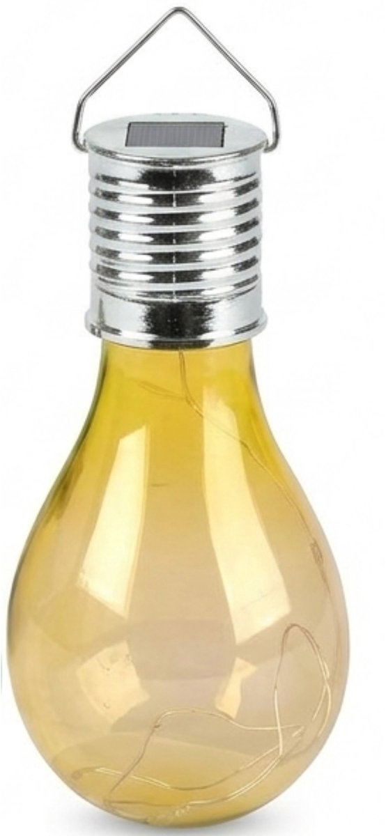 Sunnydays Solar sfeer hanglamp - tuin - lampenbol - geel - kunststof - 15 cm - ophang haak