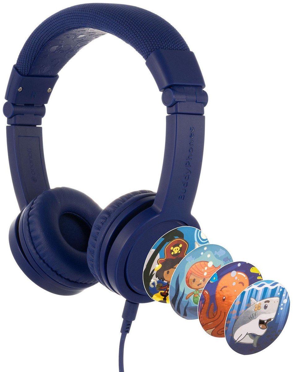 BuddyPhones Explore+ Headset Bedraad Hoofdband Oproepen/muziek Donkerblauw