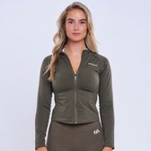 Euphoria Zipper Sportvest Dames - Sportkleding Dames - Trainingsjack Dames - Compressie - Vochtafvoerend - Groen - Maat M