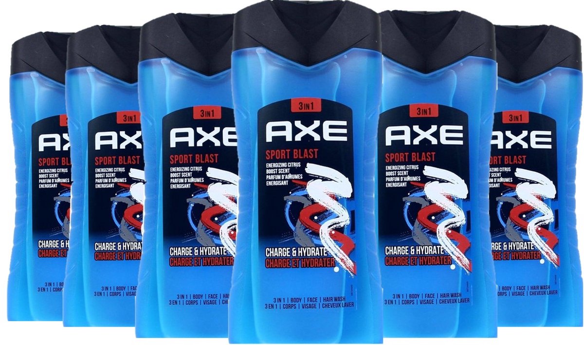 Axe 3in1 Douchegel - Sport Blast - 6 x 250 ml