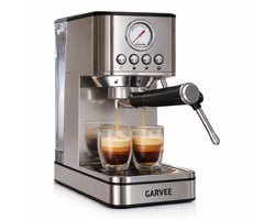 Lifero Espresso Apparaat - Espresso met Melkopschuimer - Bonen Machine - Cappuccino - Americano - 20Bar - 1,7 liter water