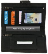 Shag Etui Leer – Tabak Etui – Shag Hoesje – Shag Zak – Tabaksetui – Heren & Dames – Met Rits & Vakken – Compact & Luxe – Leer - Zwart - LeonDesign