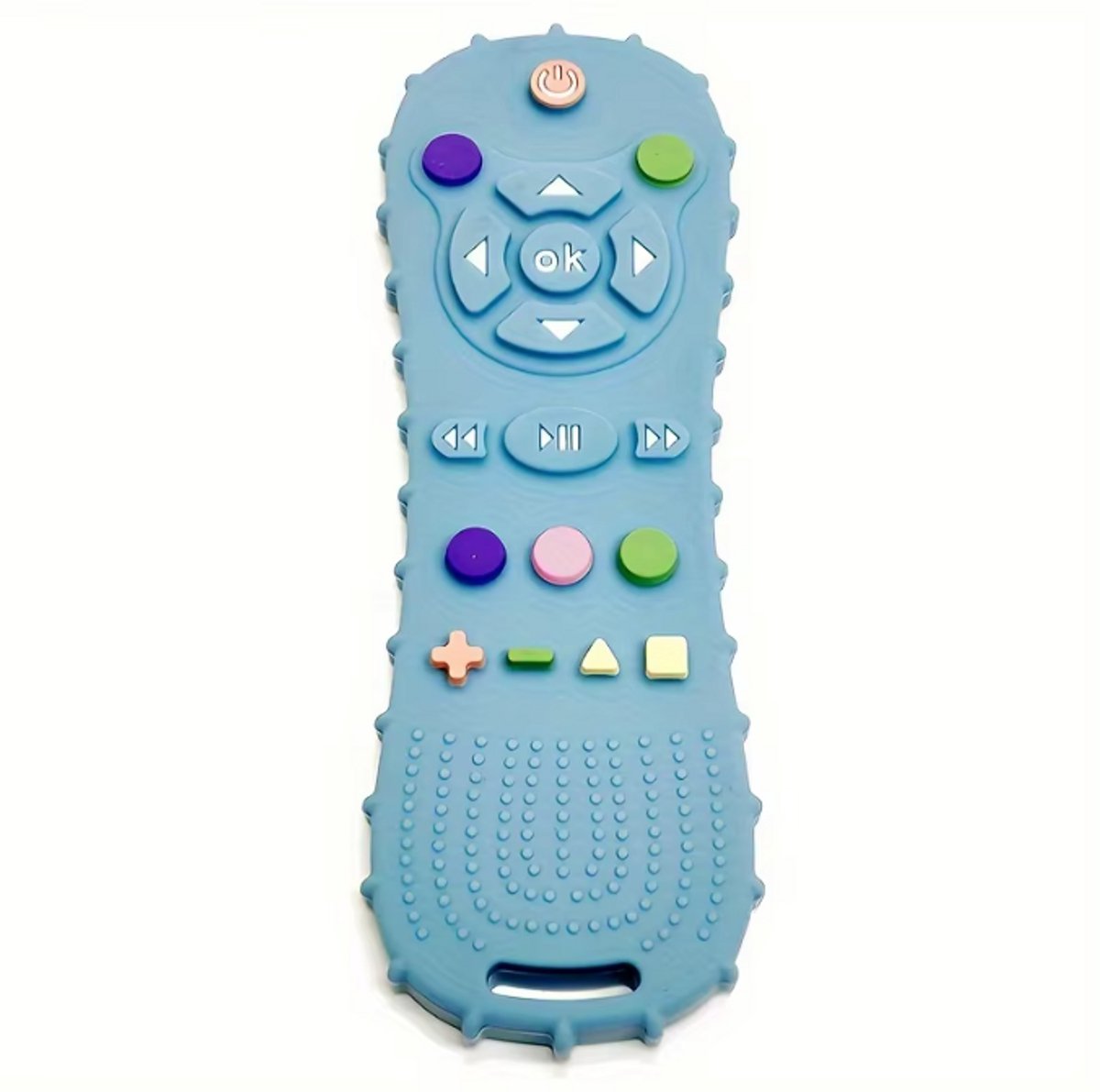 Rieba® Afstandsbediening - Siliconen Speelgoed Afstandsbediening - Educatief Speelgoed - Verzachtend voor Tandjes - Siliconen Bijtring - 15 cm - Blauw
