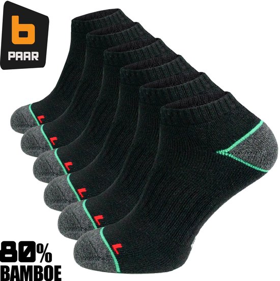 Chaussettes de Travail Bambou Sneaker Premium pour Hommes Taille 43/46 - 6 paires - Chaussettes de Travail Courtes - 80 % Bambou - Respirantes et Antibactérielles - Chaussettes Confortables en Bambou - Production Européenne - 94Workwear
