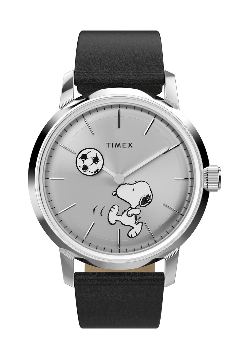 Timex Timex X Peanuts Marlin® Automatic Soccer Mechanisch Automatisch Horloge Zwart Kast: 100% Roestvrij Staal | Armband: 100% Leer 40 mm TW2Y53800AJ