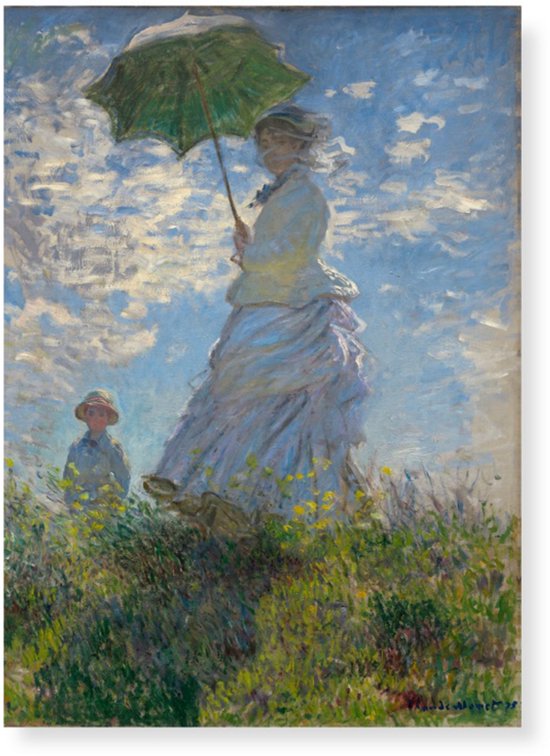 Lanzfeld Monet - Poster Schilderij 50x70 cm - Vrouw met Parasol - Claude Monet - Koker