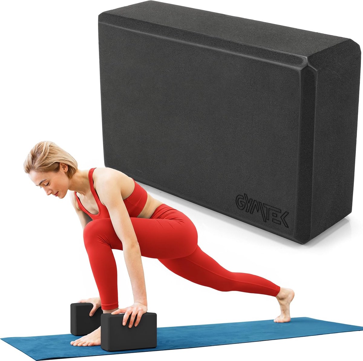 Yogablok Schuim - Pilates Fitness Blok - Oefening Ondersteuning - Hoge Dichtheid Materiaal - 23x14.5x7.5 cm - Zwart