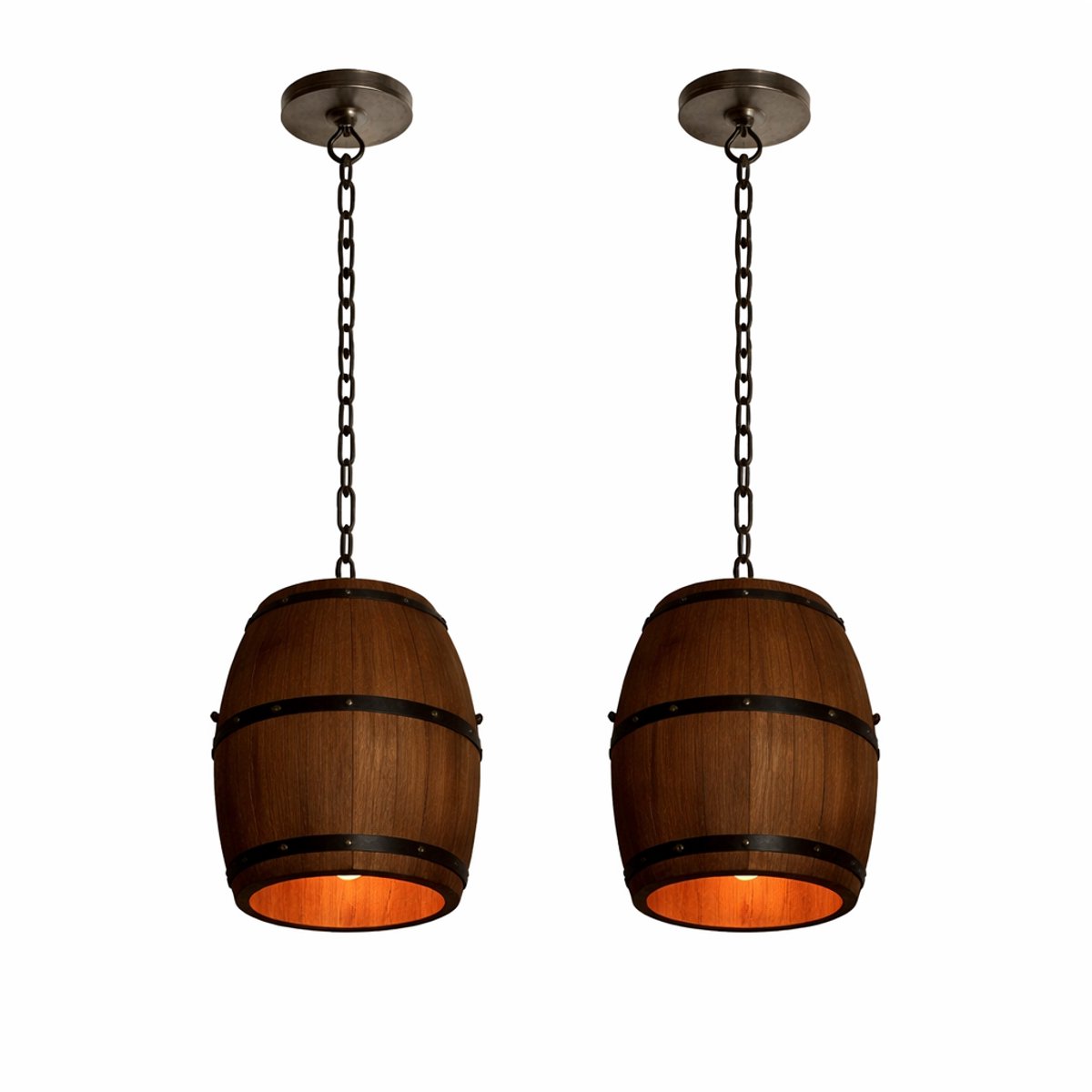 Jurrys Vintage Hanglamp Set van 2 – Industrieel Antiek – Hout & Metaal – Verstelbaar – Bruin/Zwart – Voor Woonkamer & Eetkamer