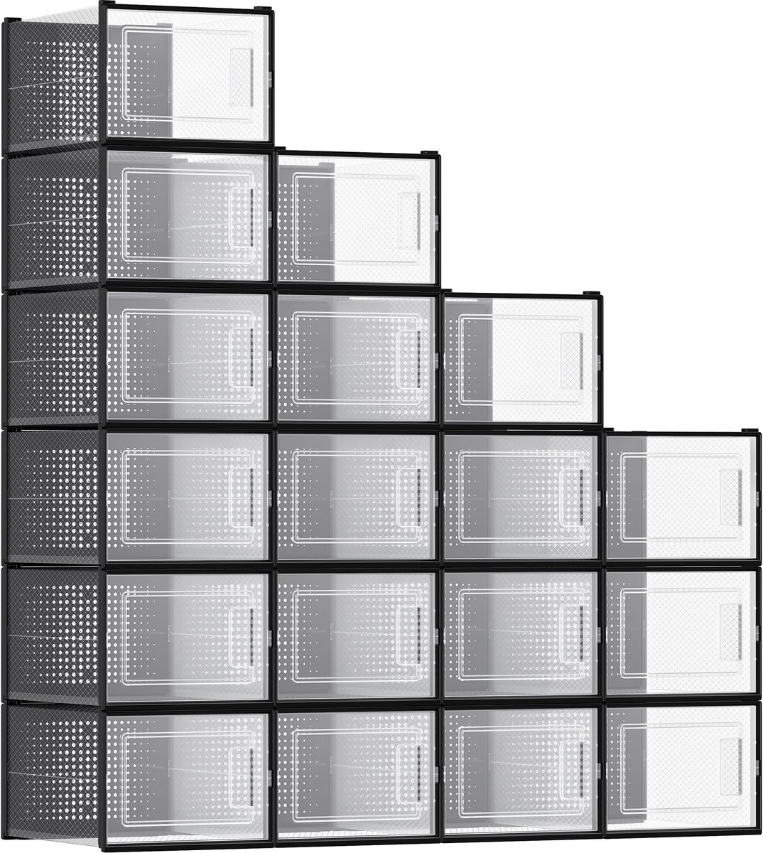 SONGMICS LSP007B18 - Schoenendozen Set - 18 Stuks - Opvouwbaar en Stapelbaar