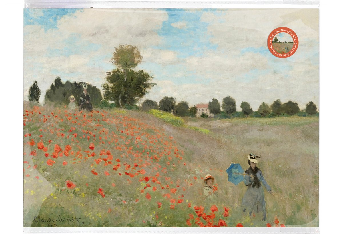Lanzfeld (museumwebshop.com) Lanzfeld Monet - Poster Schilderij A3 - Klaprozen op het Veld - Claude Monet - PP Hoes Claude Monet - Klaprozen