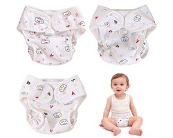3 stuks overbroekjes voor baby's – Maat S – Gewicht 2,5–12 kg – Baby's 0–3 maanden – Overbroekjes voor stoffen luiers – Waterdichte, wasbare luiers voor pasgeborenen en zuigelingen – Lekvrije zijranden en sluitingen – Wasbare luierovertrekken