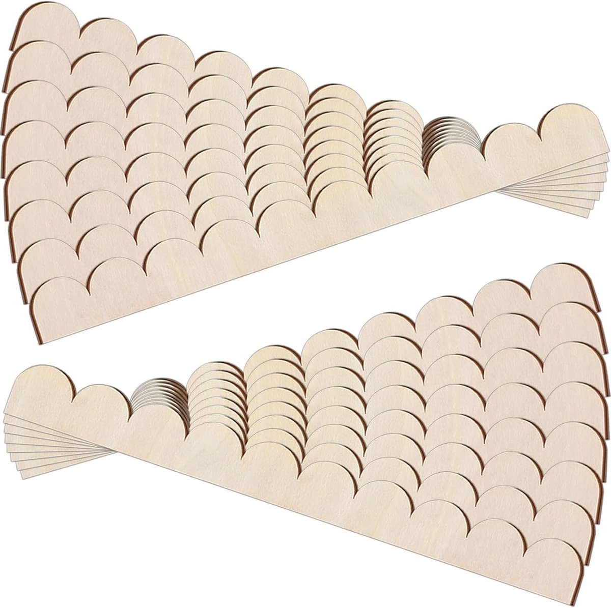 Houten Sierlijsten - Decoratieve Profielen - Doe-het-zelf Projecten - Onafgewerkte Geschulpte Rand - 40 x 4 cm - Natuurlijk Hout