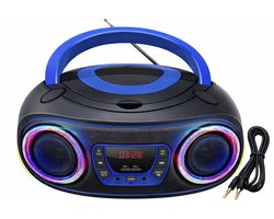 Draagbare Radio CD Speler Kinderen & Volwassenen - Met Bluetooth - Boombox - AUX - FM -SD - USB - Blauw