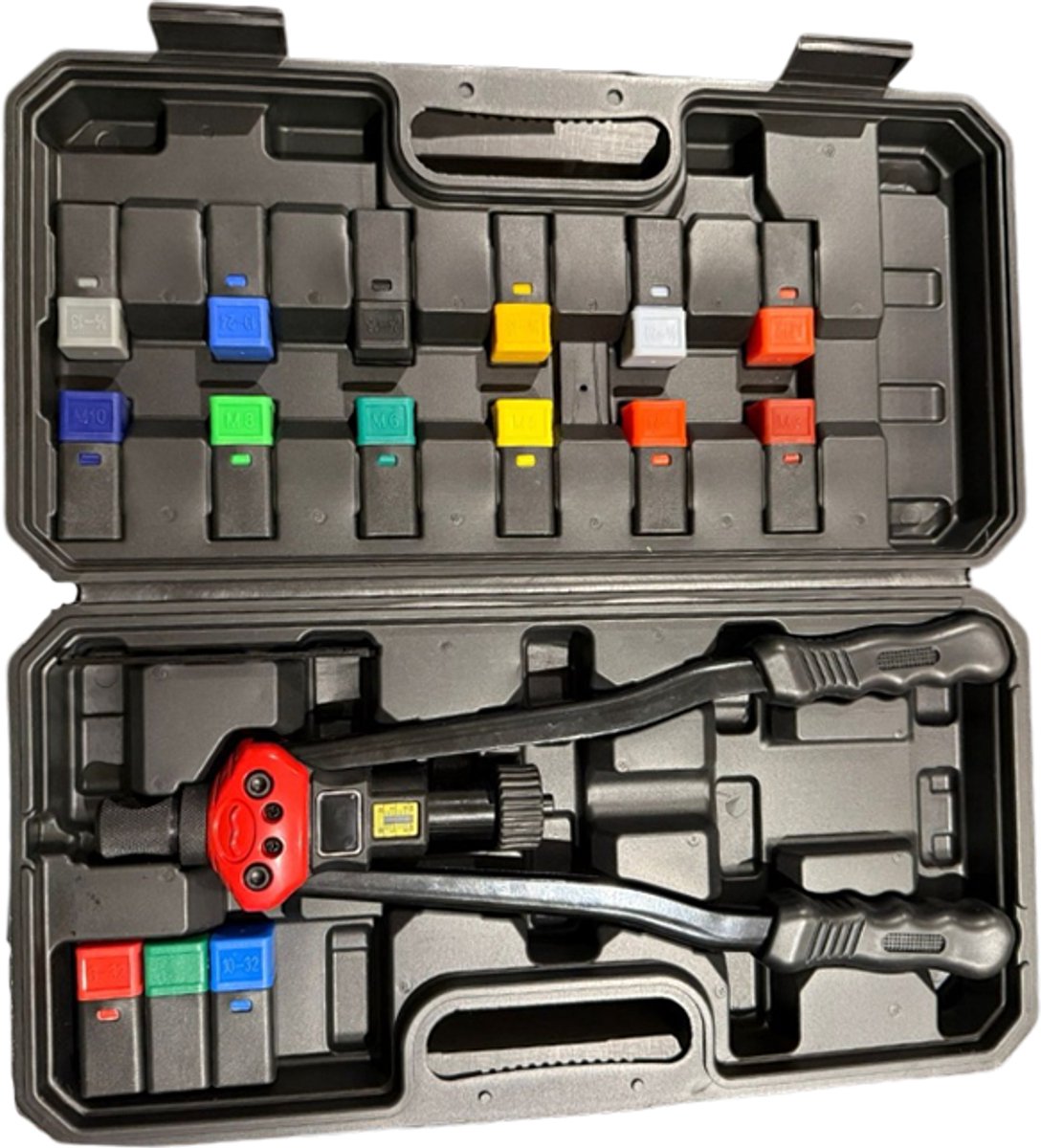 Germat Blindklinkmoer Set met Tang – M3 t/m M12 + UNF – Compleet Assortiment Popmoeren – Inclusief Adapters & Inserts – Professioneel