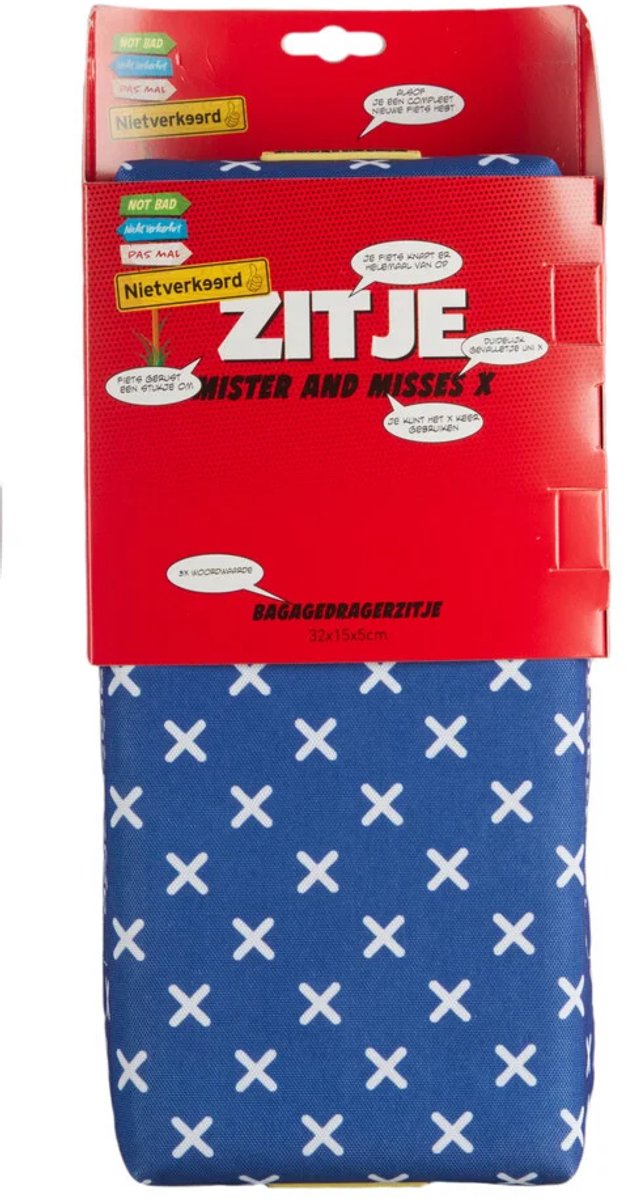 NietVerkeerd Zitkussen Mister & Misses X - voor bagagedrager - universeel - fiets