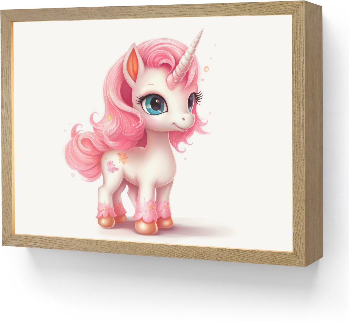 Nachtlampje 40x30 cm - Kinder lamp - Unicorn - Meisjes - Kinderen - Eenhoorn - Roze - Tafe