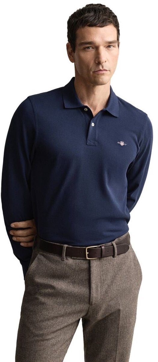 Gant Shield Piqué Rugger Longsleeve Polo Heren